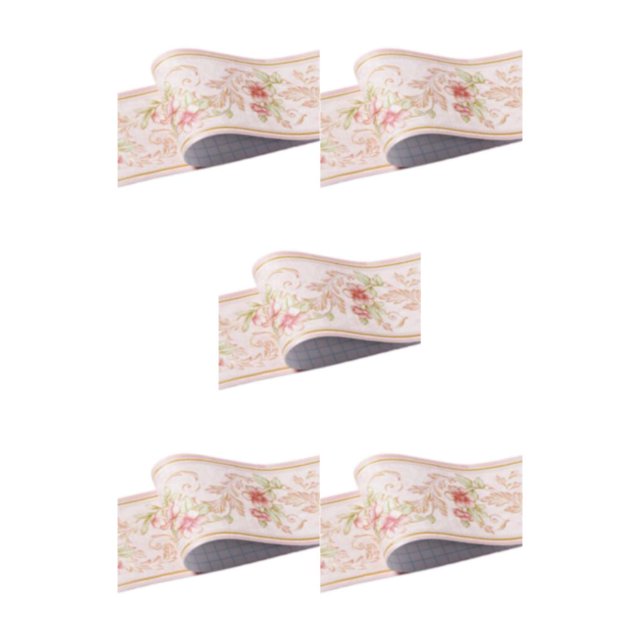 Decodeary Wood Marbling SelfAdhesive Skirting Line Exquisite Workmanship And Retro Fashion PVC Waterproof Waist Line For Wall PVC pink garden 5Set