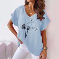 thumbnail image 2 of Birdeem Women V-Neck Print T-Shirts Fashion Comfortable Female Blouses Tops, 2 of 6