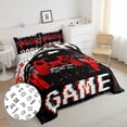thumbnail image 4 of QUTETN Moderne Noir Bleu Joystick de Jeu Couettes et Duvets Grand Lit, 4 of 6