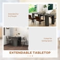 thumbnail image 4 of HOMCOM Table Pliable, Table à Manger Extensible Pouvant Accueillir jusqu'à 6 Personnes, 4 of 10