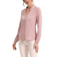 thumbnail image 3 of INSPIRE CHIC Chemise Élégante à Manches Longues Col en V pour Femmes P Gris Rose, 3 of 6