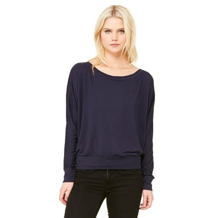 Bella + Canvas Ladies' Flowy Long-Sleeve Off Shoulder T-Shirt