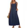 thumbnail image 1 of Gspmoly Robes Grande Taille pour Femmes aux Formes, Robe d'Été Décontractée Sans Manches Mini pour Femmes, Été Printemps, Col Rond, Débardeur, Ample, Plage, Courte, Robes de Cocktail jusqu'à 70 % de Rabais, 1 of 9
