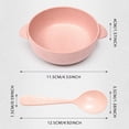 thumbnail image 3 of Harpily 50% Off Clear! Dinnerware 2Pcs/Set Baby Feeding Food Wheats Handled Bowl Spoon Training Tableware, 3 of 4