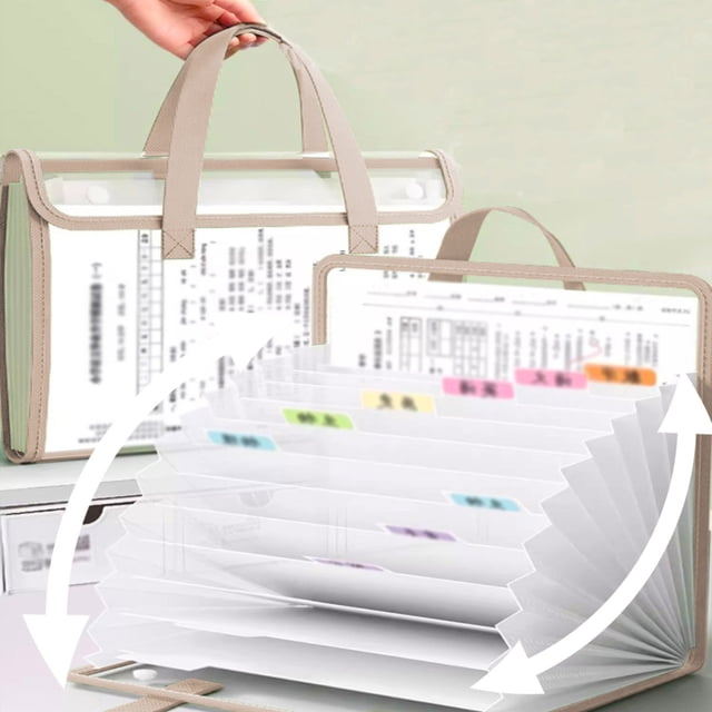 RXIRUCGD A4 Organ Bag Horizontal And Vertical Models Handheld Multilayer 13 Compartments Students Test Paper Clip File Bag Data Classification Organizing Organizer