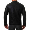 thumbnail image 4 of Leather Motorcycle Jacket Mens Leather Plus Fleece Jacket, Motorcycle Jacket, Warm Leather Jacket, 4 of 8