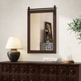 thumbnail image 2 of Gymax Farmhouse Wall Mirror Rustic Wood Frame Barn Door Style Decorative Mirror, 2 of 10