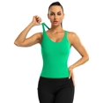 thumbnail image 4 of Charmo Women's Scoop Neck Ribbed Tank Tops Slim Straps Cropped Tops Built in Bra, 4 of 6