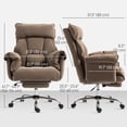 thumbnail image 3 of HOMCOM Chaise de Bureau avec Repose-Pieds Chaise d'Ordinateur Inclinable, Brun Pâle, 3 of 10
