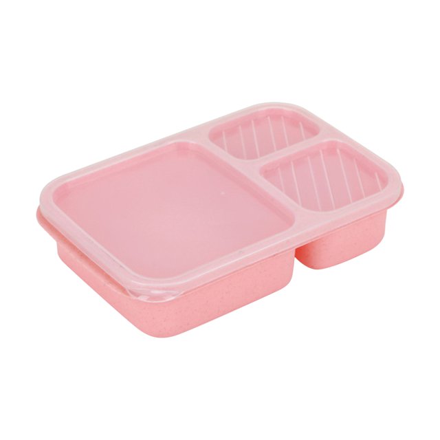 yulier Lunch Bento Boîte à pour Enfants, 3 Compartiments, Contenants en Plastique Réutilisables pour Préparation de Repas avec Couvercles, Boîte Bento Scolaire Divisée pour Pique-Nique, 9.3 Pieds' x 6.1 Pieds' x 2.2 Pieds', Rose