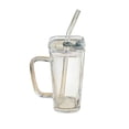 thumbnail image 2 of Tasse d'Eau en Verre avec Poignée, Couvercle et Paille Réutilisable, Tasse à Boisson en Verre Trempé Transparent Sans Plomb, 250 ml, 2 of 7