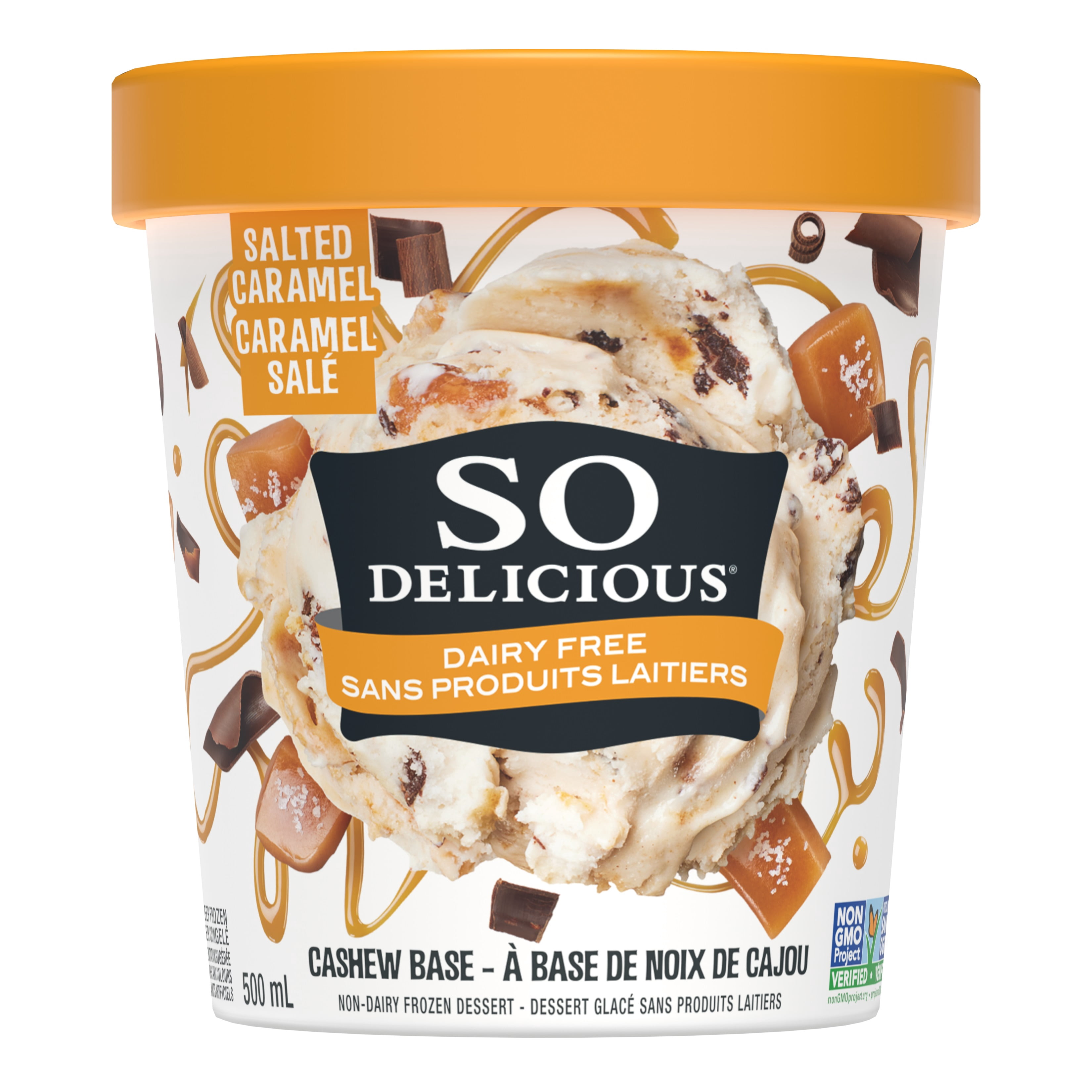 So Delicious Salted Caramel Cluster Flavoured, Gluten-Free Dairy-Free, Cashew Frozen Dessert, 500 ml