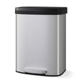 thumbnail image 3 of 60L / 16 Gallon Stainless Steel Step Trash Can - Soft-Close Lid, Removable Inner Buckets, Fingerprint Resistant, Large Capacity Kitchen Bin with Rear Handle for Home or Office, Stainless Steel Color, 3 of 7