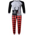 thumbnail image 3 of EIMELI Ensembles de Pyjamas Assortis pour Famille Noël Pyjamas de Vacances Imprimés de Cerfs avec Bas à Carreaux, 3 of 7
