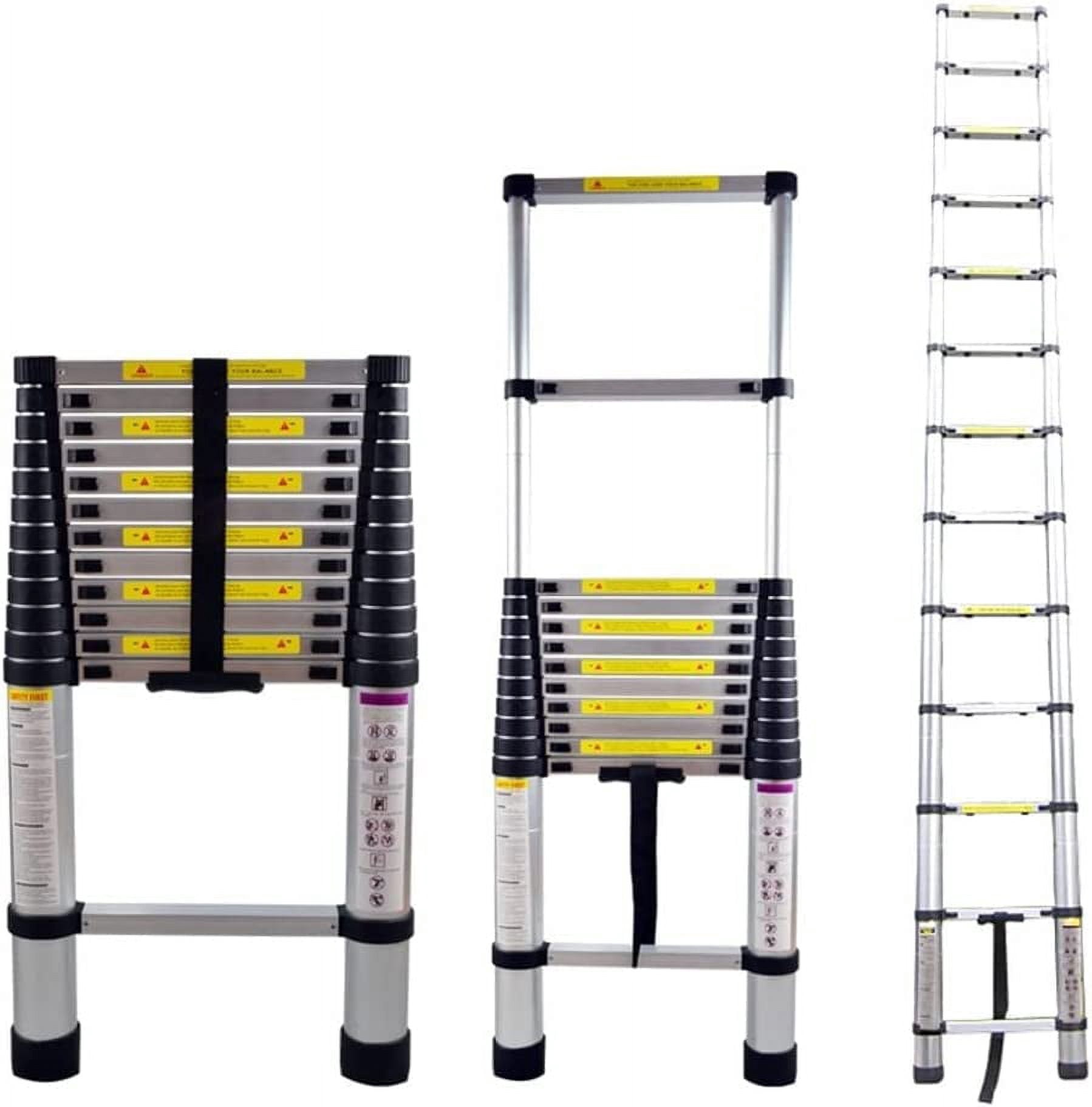 WINGOMART Telescopic Extension Ladder, Portable Aluminum Telescoping Ladder