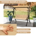 thumbnail image 4 of Gymax Balançoire de Porche pour 3 Personnes, Chaise Balançoire d'Extérieur avec Coussins et Auvent Réglable, 4 of 7