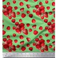 thumbnail image 1 of Soimoi Silk Fabric Raspberry,Strawberry & Cherry Fruits Fabric Prints by Yard 42 Inch Wide, 1 of 3