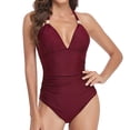 thumbnail image 4 of Dvkptbk Maillots de Bain Femmes Couvre-Maillots pour Maillots de Bain Femmes Femmes une-Pièce Maillots de Bain Unis Maillots de Bain Tenue de Plage Robe de Bain, 4 of 6