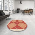 thumbnail image 4 of Ahgly Company Machine Washable Indoor Round Transitional Yellow Area Rugs, 4' Round, 4 of 7