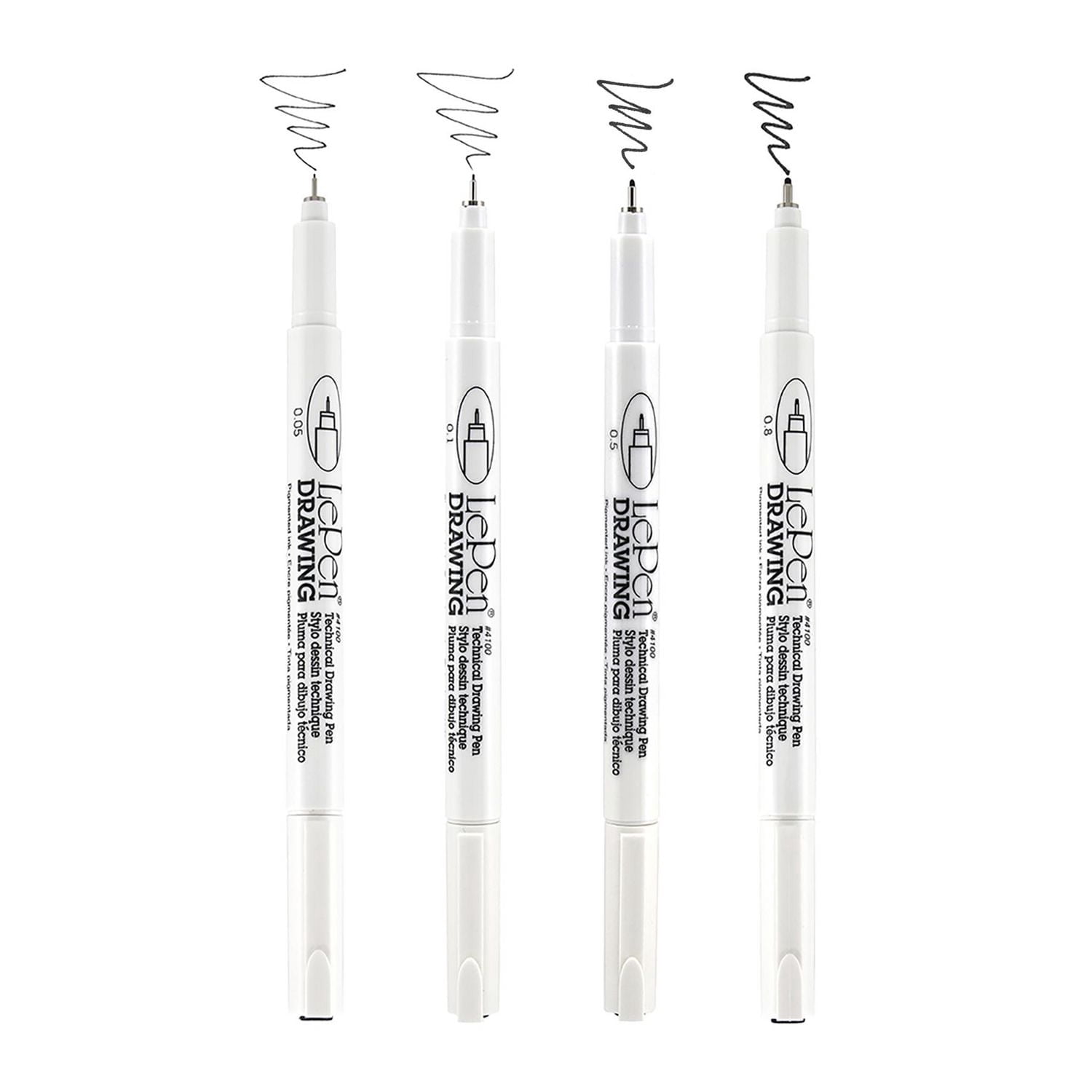 MARVY UCHIDA® LePen® TECHNICAL DRAWING PENS 4 PC SET BLACK