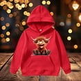thumbnail image 2 of PMVFHDE Liquidation Chandails en Molleton d'Automne pour Filles, Chandail à Capuchon à Manches Longues pour Enfants, Chandails en Molleton d'Automne pour Filles, Rouge, 4-5 Ans, 2 of 7