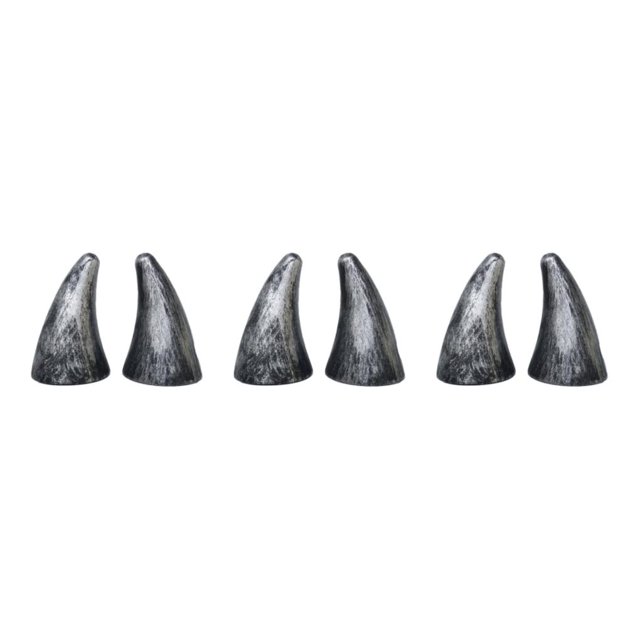 Baohd 2pieces Sticker Stand Out Crowd With Stylish Devil Horn Car Roof Decoration silver 3Set