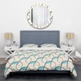 thumbnail image 1 of Designart « Motif Géométrique Rétro Abstrait Minimal I » Ensemble de Housse de Couette Style Mi-Siècle, 1 of 4