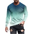 thumbnail image 2 of Meichang T-Shirt à Manches Longues pour Homme Coupe Ajustée, T-Shirts Graphiques pour Homme Décontractés à Imprimé Dégradé 3D, T-Shirts Fantaisie à Col Rond Confortables à Manches Longues pour Homme, 2 of 5