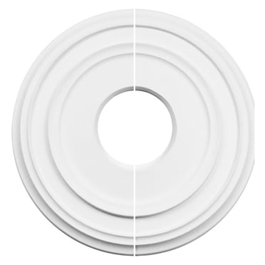 Bgsha 1pcs Médaillon de Plafond Rond de 12 Pouces, Médaillon de Plafond en PU Moulé Séparé, Couvre-Luminaires Décoratifs pour Ventilateur de Plafond, Plaque
