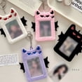 thumbnail image 2 of Thinsony Kpop Photocard Holder Keychain Plush Devil Cover ID Card Cute Sleeve Waterproof Portable Card Holder white, 2 of 6