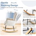 thumbnail image 3 of DUMOS Rocking Chair with Wing Backrest, Teddy Upholstered Indoor Reading Glider Chair with Comfy Seat for Bedroom, Living Room, Office, White, 3 of 5