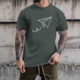 thumbnail image 2 of BOBOGOJP T-Shirt en Coton à Manches Courtes, Chandail Décontracté à Manches Courtes, T-Shirt à Rayures à Col Rond (Gris Foncé,m), 2 of 5