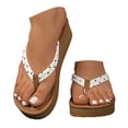 thumbnail image 1 of Dakaela Women's Flip Flops Arch Support Ladies Wedge Platform Thong Sandals Non Slip Summer Shoes, 1 of 6