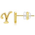 thumbnail image 4 of Boucles d'Oreilles Alphabet 26 en Or avec Finition Plaquée Or pour Femmes, 4 of 9