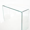 thumbnail image 2 of Heavenly Collection Console in Clear, Clear Glass Console, Un-tempered Glass Console, Bent Glass Console, Waterfall Console, Glass Console Table, 2 of 9