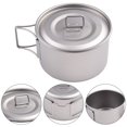 thumbnail image 3 of Bol en Titane avec Poignée Pliante Bol de Camping Récipient Alimentaire pour Dîner Poêle Extérieure, 3 of 11