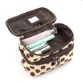 thumbnail image 2 of Travel Cosmetic Makeup Bag Organizer Double Layer Dot Pattern Toiletry Bag Case Pouch With Mirror For Woman, 2 of 7