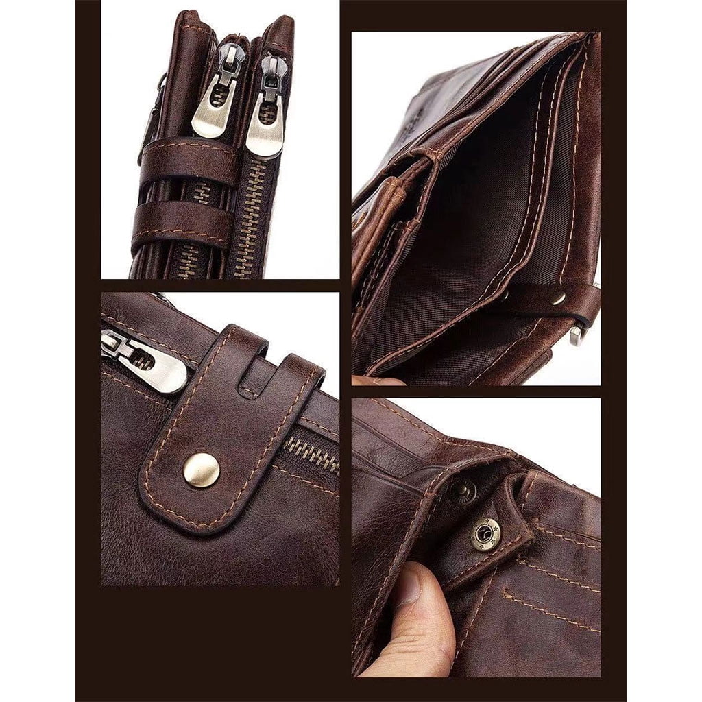 TISHITA Mens Wallet Cowhide Leather Wallet Credit Card Holder