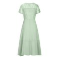thumbnail image 4 of Robes Maxi Aguichant pour Femmes, Décontractées, à Manches Mi-Longues, d'Été, de Plage, Robe Soleil Hawaïenne, Coupe Évasée, Longue, 4 of 6