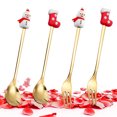 thumbnail image 4 of XZNGL Christmas Gift Sets for Family 4Pcs Stainless Steel Christmas Spoon Gift Set Dessert Spoon Fork Coffee Spoon Christmas Pendant Spoon Tableware Set Christmas Tea Gift Set, 4 of 7