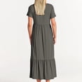thumbnail image 4 of Robe d'Été pour Femmes 2024 Mode Grande Taille Décontractée à Manches Courtes Col Ras du Cou Robe Décontractée Fluide à Volants Maxi Robe de Plage avec Poches Rabais de 50 % Liquidation!, 4 of 5