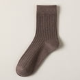thumbnail image 1 of Solid Color Vertical Strip Socks Mid Tube Socks Classic Casual Comfort Cotton Socks, 1 of 4