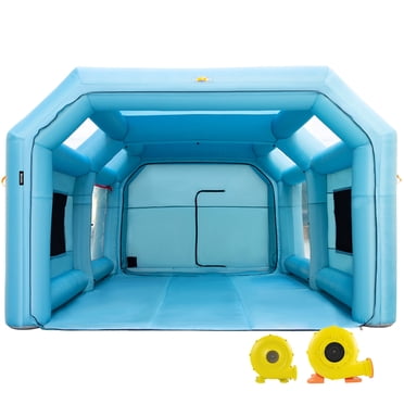 VEVOR Portable Inflatable Paint Booth, 26x15x10ft Inflatable Spray Booth, Car Paint Tent with Air Filter System & 2 Blowers, Upgraded Blow Up Spray Booth Tent, Auto Paint Workstation, Car Parking Gara