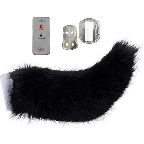 Remote Control Electric Car Tail, Cute Fuzzy Auto Moving Tail with USB Recharge, Wagging Tails for Car Exterior Auto Trunk Bumper Decoration, Cosplay Accessory