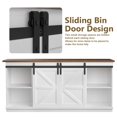 thumbnail image 4 of Jummico Tv Stand For 65 Inch Tv Entertainment Center With Storage Cabinets And Sliding Barn Doors Mid Century Modern Media Tv Console Table For Living Room Bedroom (Bright White), 4 of 5