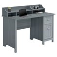 thumbnail image 3 of Pemberly Row Classic Engineered Wood Office Computer Desk with Hutch in Gray, 3 of 9