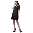 thumbnail image 4 of Moomaya Short Sleeve Tunic Womens Cocktail Dresses Solid Cotton Flex Dress, 4 of 5