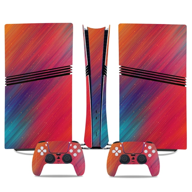 Compatible with PlayStation 5 Pro Console Stickers and PS5 Pro Game Controller Protective Film Gradient Design Decal Set