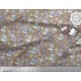 thumbnail image 2 of Soimoi Polyester Crepe Fabric Floral,Owl & Cow Cartoon Decor Fabric Printed Yard 42 Inch Wide, 2 of 3