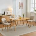thumbnail image 1 of GloryStar 4-Piece Dining Chair Set, Linen Upholstered with High Curved Backrest, Removable Cushions, and Durable Rubberwood Legs for Kitchen or Dining Room, 1 of 9